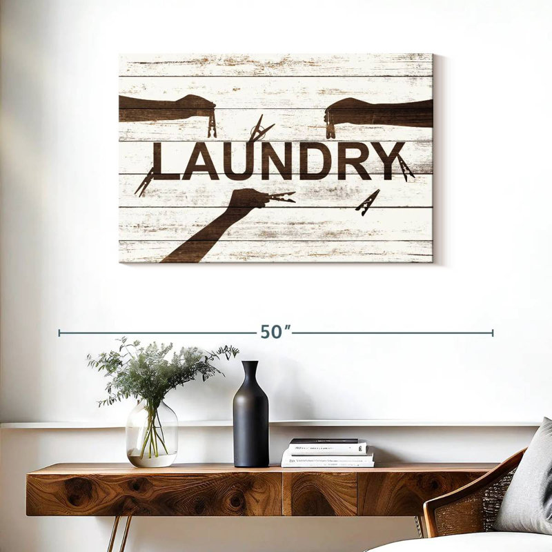 Tergel Rustic Laundry Clothespins, 24" H x 36" W