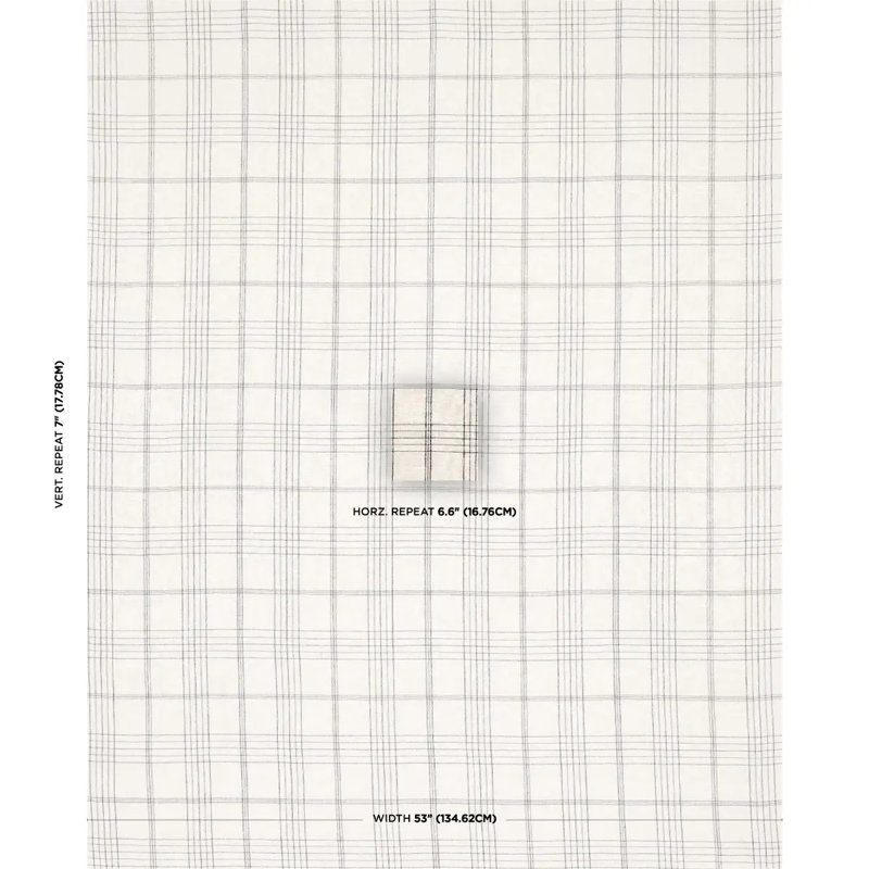 Nils Plaid Linen Fabric, Charcoal