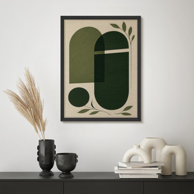 Reproduction d'art encadrée abstraite pour décoration intérieure moderne - 8 po x 10 po