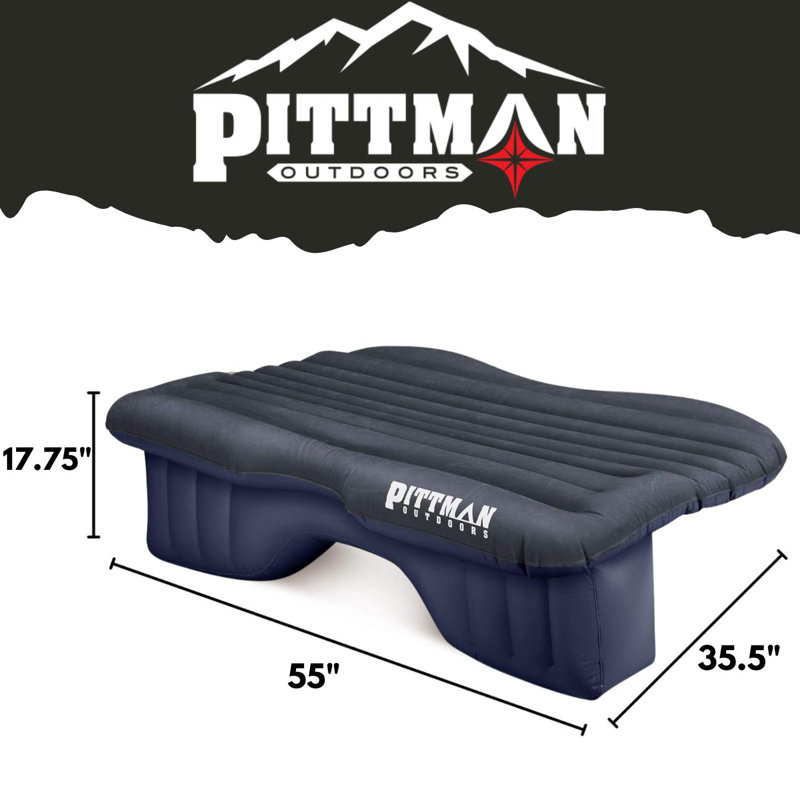 Pittman Outdoors AirBedz Inflatable PVC Rear Seat Air Mattress - Mid-Size Fits Jeeps, Car, SUV’s & Mid-Size Trucks, Comes with Portable DC Air Pump