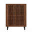 Armoire de rangement pour chaussures 24 paires en noyer avec portes persiennes-1909263637