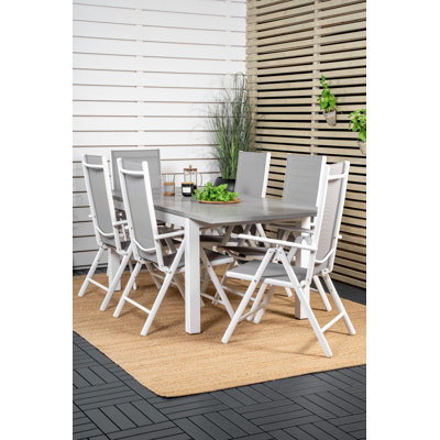 Jayesh 6 - Person Patio Dining Set Extendable Rectangular Table