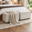 Ensemble de 2 bancs de repose-pieds rembourrés avec rangement pour chambre à coucher, bout de lit, entrée et salon-132394700