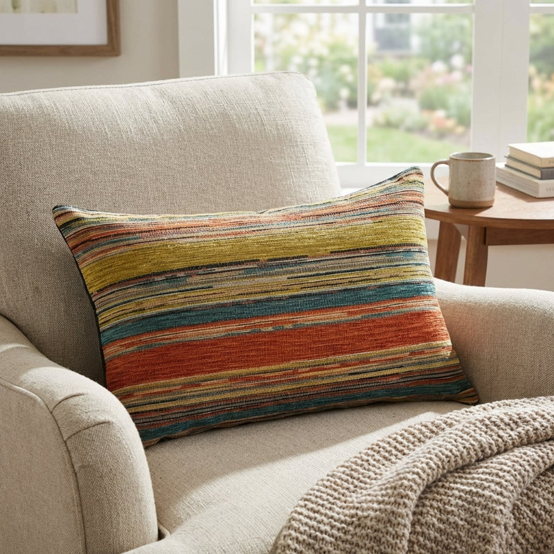 Coussin de luxe fabriqué à la main Anastasia, 12 po x 20 po, Coussin lombaire