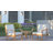 Patio Sense Sino Wicker Sofa Set Includes five Wicker Seats & A Glass Top Table- Gray Wicker Finish