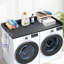 Housse de laveuse-sécheuse à comptoir en bois 3 panneaux 54 po x 27 po noir