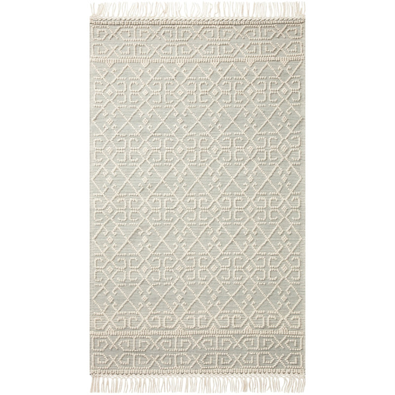 Tapis géométrique tissé à la main Noelle, Rectangle 2 pi x 5 pi