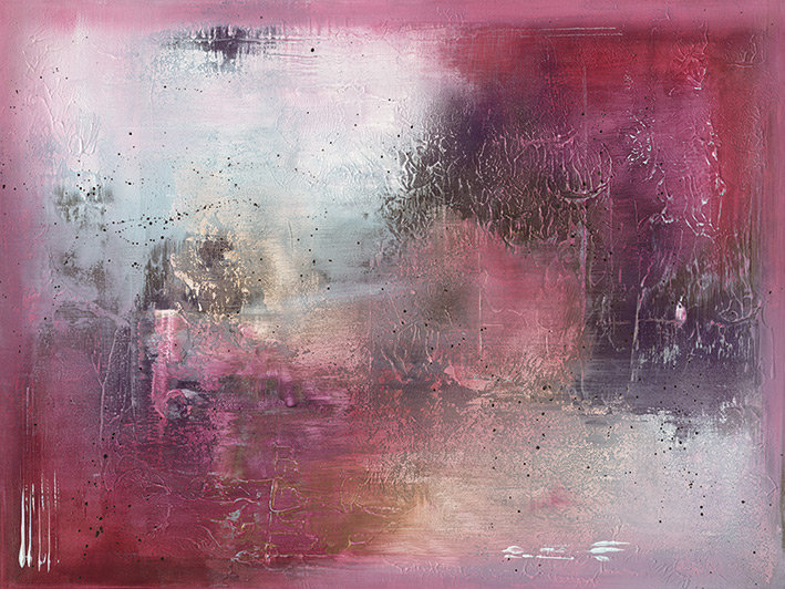 Plum Fusion - No Frame Print, 60cm H x 80cm W, Wrapped Canvas