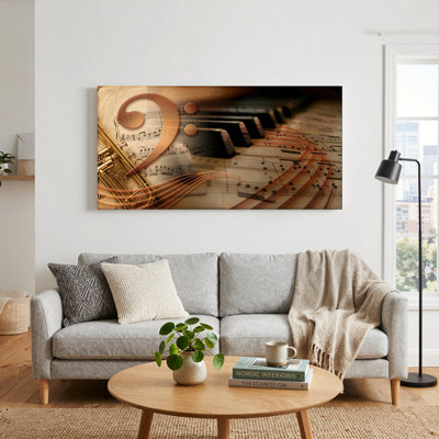 Music Notes Canvas Wall Art Oil Painting Print Set Of 1