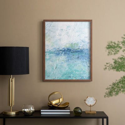 «Misty Mountain Lake II», reproduction encadrée - bois massif