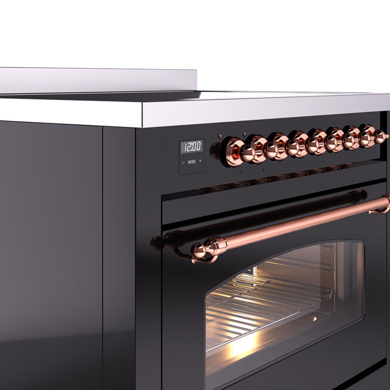 ILVE Nostalgie II 36 in Induction Range, Glossy Black/Copper