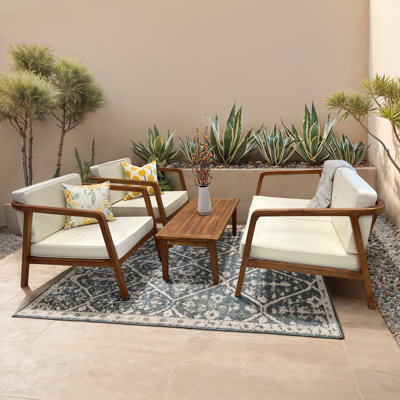 Sumatra Teak Deep Seating Set, 4-Person