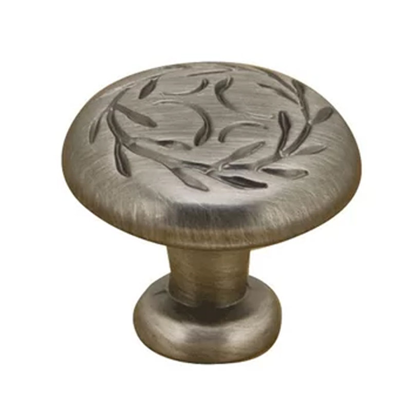 1 1/4" Diameter Mushroom Knob, Weathered Nickel