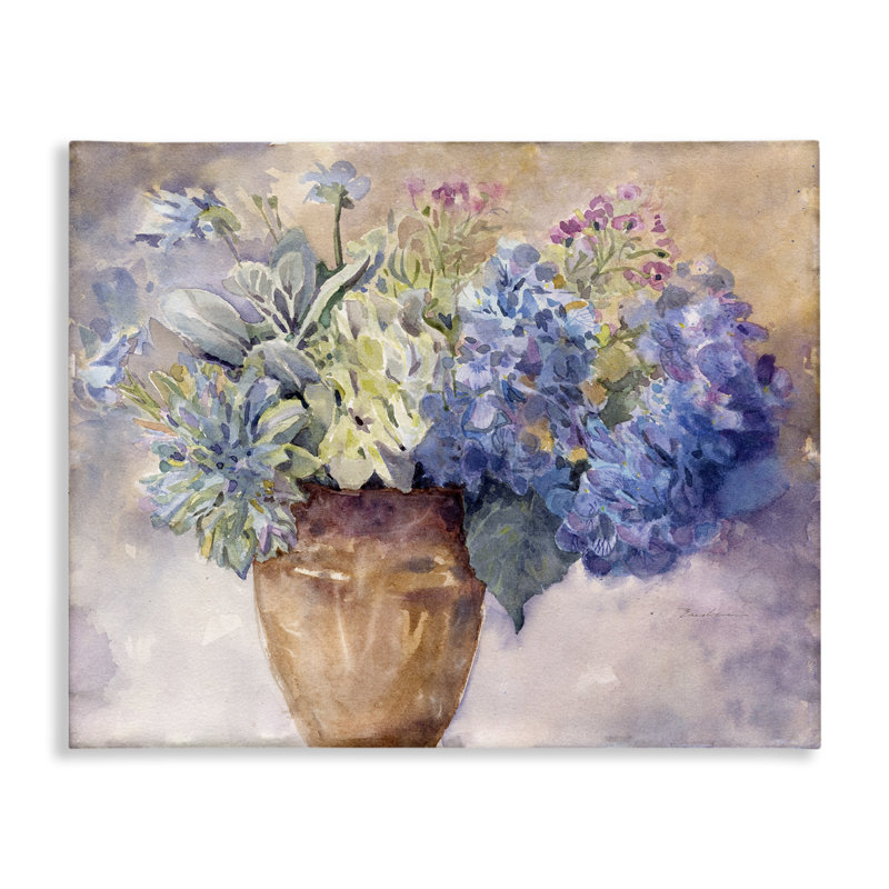 Hydrangée mauve, reproduction d'art sur toile, H 30 po x l 40 po x P 1,5 po