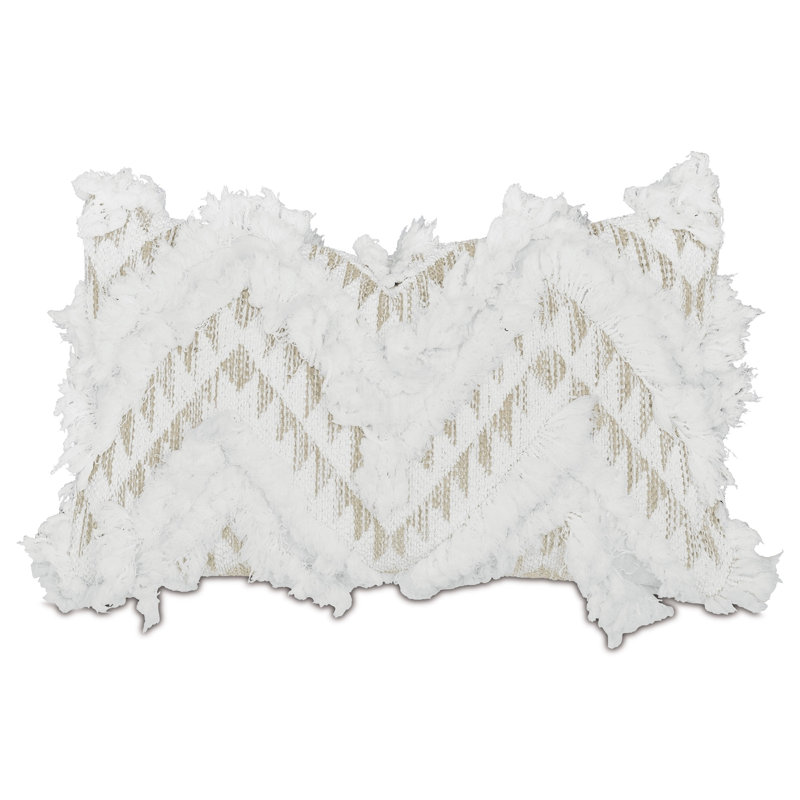 Keishi Woven Decorative Pillow In Graphite, White, Rectangle 13"H x 22"W