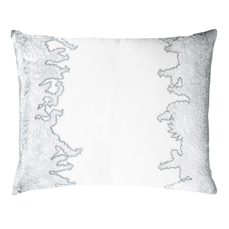 Ferns Floral Linen Throw Pillow, Steel, Rectangle 16"H x 20" W