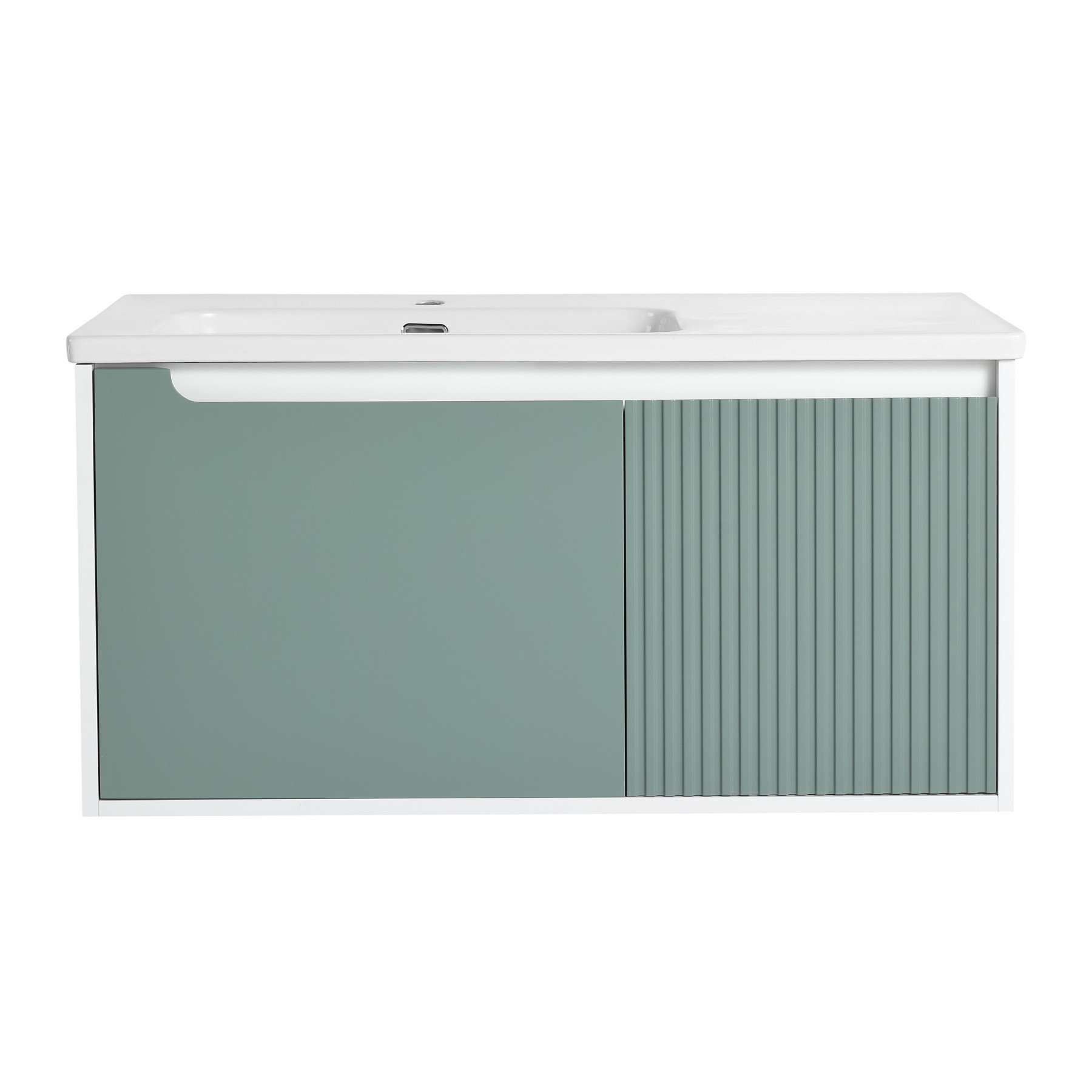 Ebern Designs 40 '' Wall-Mounted Bathroom Vanity with Ceramic Sink ...