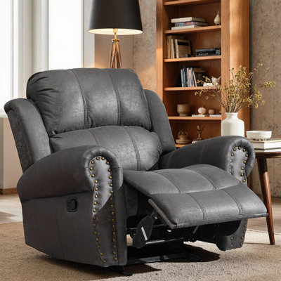Faulks Manual Glider Recliner with Nailhead Trim