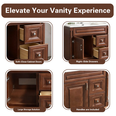 30 " Single Bathroom Vanity Base