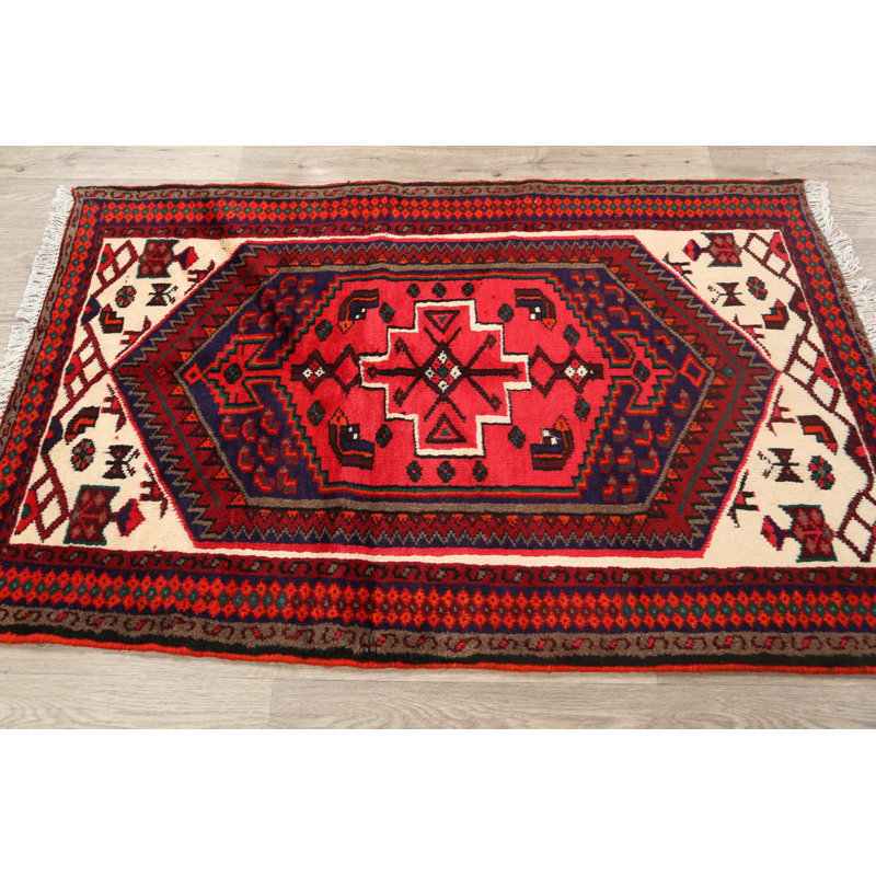One-of-a-Kind 3'2" X 5' New Age Wool Area Rug in Red