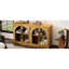 Buffet arqué à 4 portes, tablettes réglables, look rétro, bois naturel, armoire essentielle vitrée pour la maison, armoire et étable