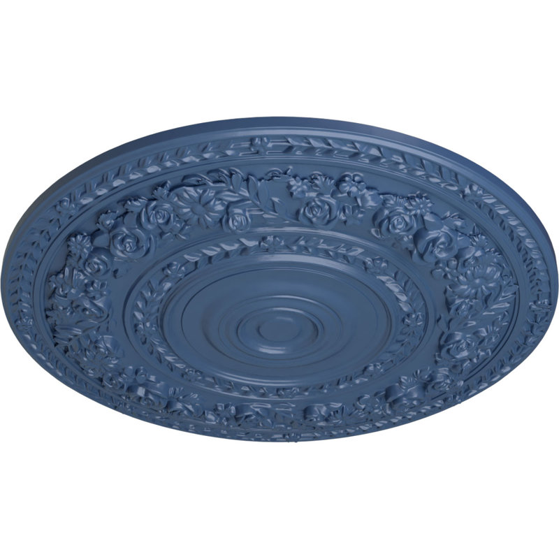 Endurathane Rose Ceiling Medallion, 33 7/8"OD x 2 3/8"P (Fits Canopies up to 13 1/2"), Hand-Painted Americana Finish
