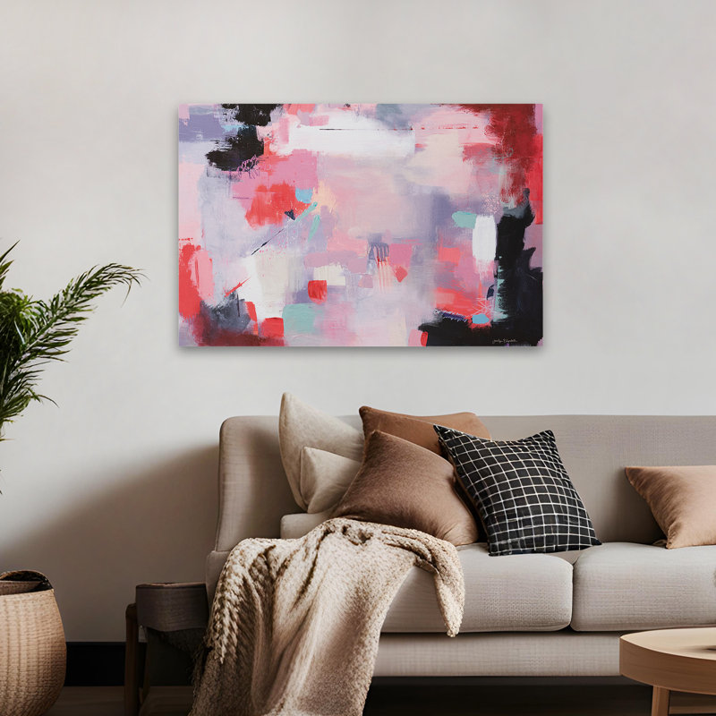 Abstrait Painterly - Dont Say Love, H 32 po x l 48 po