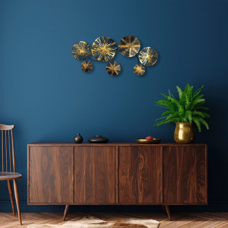 Accessoire mural décoratif en métal peint à la main, 32,3 x 15,4 x 2,8 pouces | Fabrication 100% métal, poids: 2,2 lb | Variations de couleurs uniques | Parfait pour la maison, le bureau ou la galerie, design élégant et durable