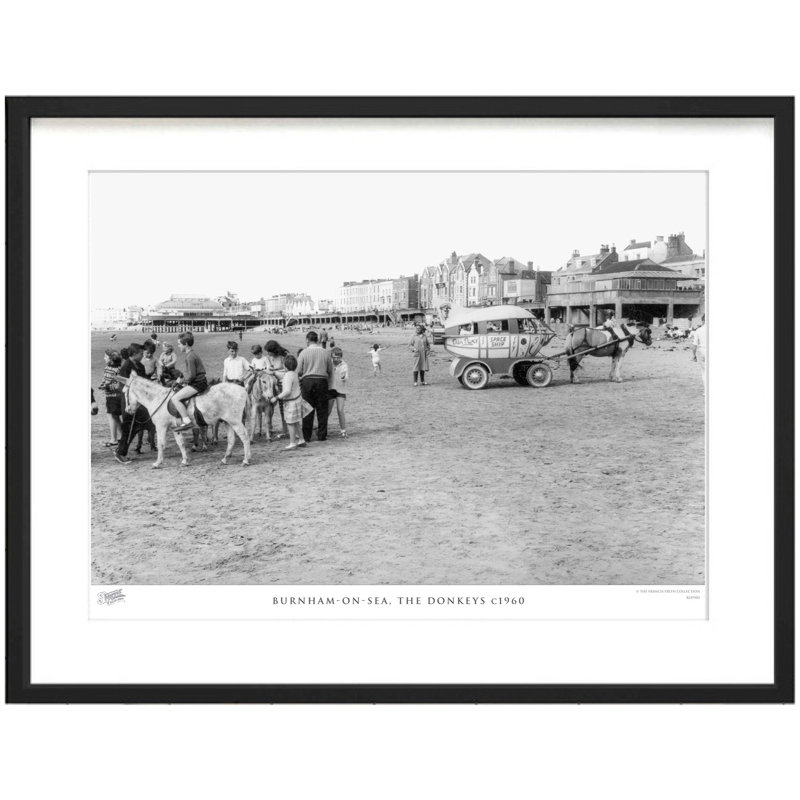 Burnham-on-Sea, The Donkeys C1960 - Single Picture Frame Print, 40cm H x 50cm W x 2.3cm D