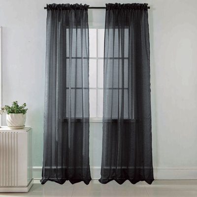 Paire de rideaux transparents avec passe-tringle Annaclaire
