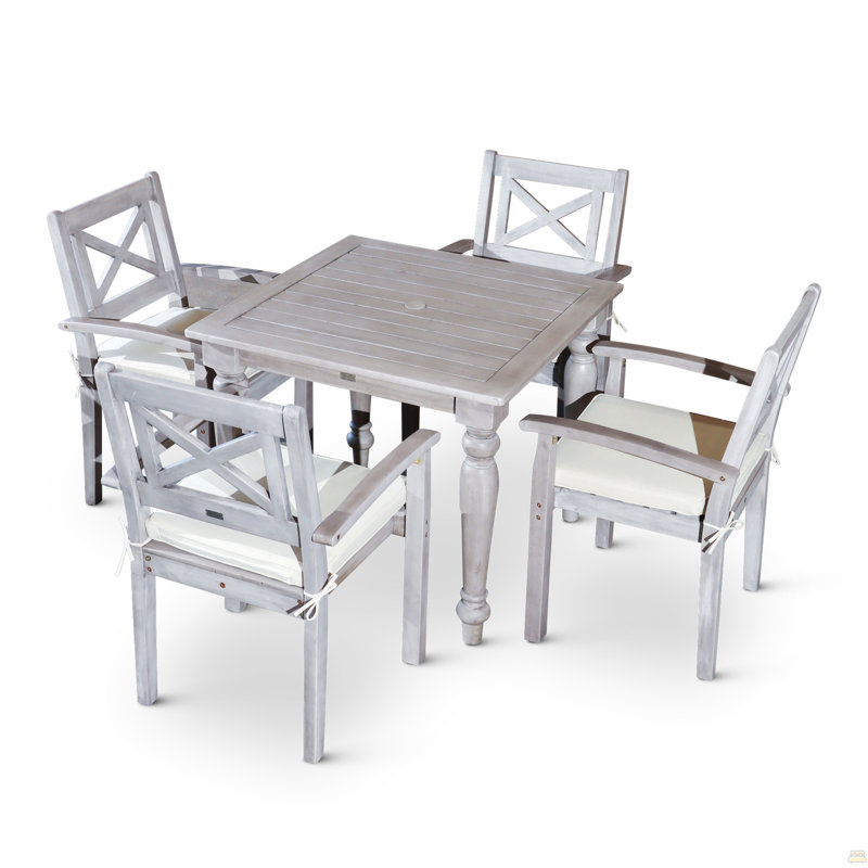 Ensemble repas carré 5 pièces, Argent, 4
