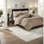 7 Piece Faux Suede Bedding Sets, Polyester Comfort With Modern Design, For Home