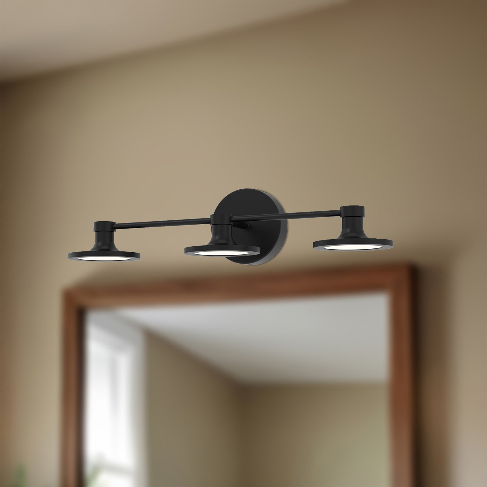 Daveney 3 Light Dimmable LED Vanity Light, Matte Black