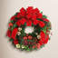 Holiday Red And Gold Evergreen Wreath