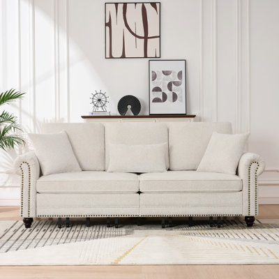 Modern Convertible Sleeper Sofa With Nailhead Trim