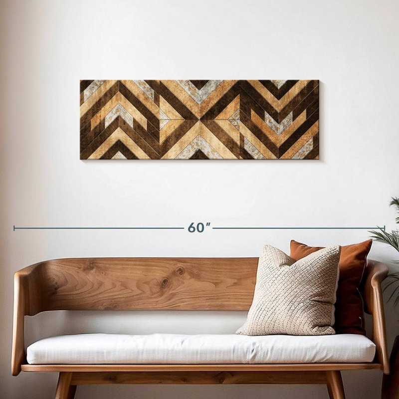 " Patterned Chevron Tiles " by Lulu, 14" H x 42" W x 1.25" D