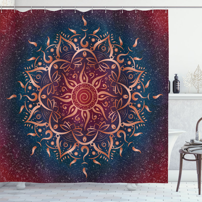 Shower Curtain with Hooks Included, 70" H x 69" W, Pale Caramel