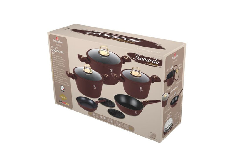 10 - Piece Non-Stick Aluminum Cookware Set, Leonardo