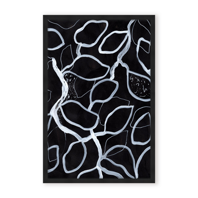 Abstract Tangled by  - Picture Frame Graphic Art on Paper, 36" H x 24" W x 1.125" D, Framed Matted Print, White