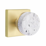 Terrazzo Round Knob with Square Rosette