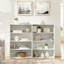 Armoire de rangement à CD réglable, 6 tablettes, détachables en deux, convenant au salon, haute qualité, étagère de 8 couches de profondeur 23,27 po, poids net de 4 32 lb-121388321