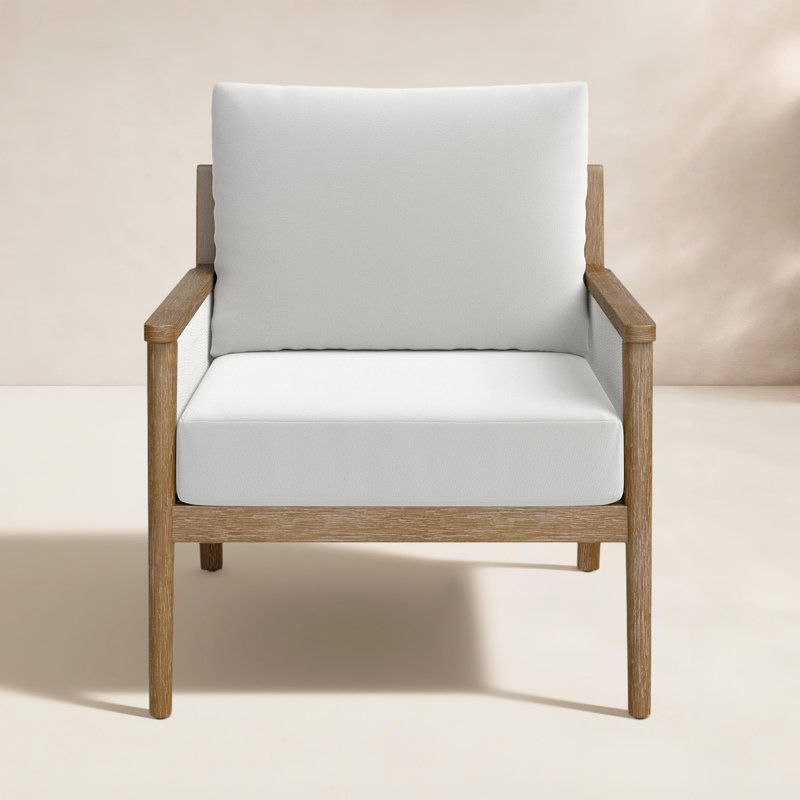 Méridienne d'extérieur en acacia Rydell, Blanc