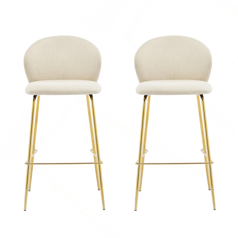 Tabouret de bar d'intérieur rembourré Kira, Beige