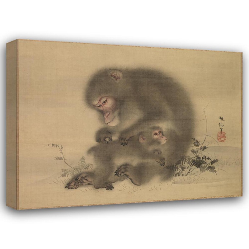 "Monkeys" par Mori Soser - Art mural sur toile tendue avec châssis, H 48 po x l 33 po