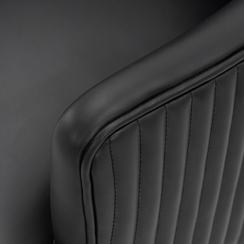 Chaise de salle à manger en cuir Raya, Noir