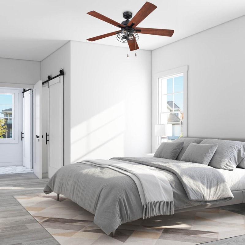 Marshall 52" Ceiling Fan with LED Light, Matte Black