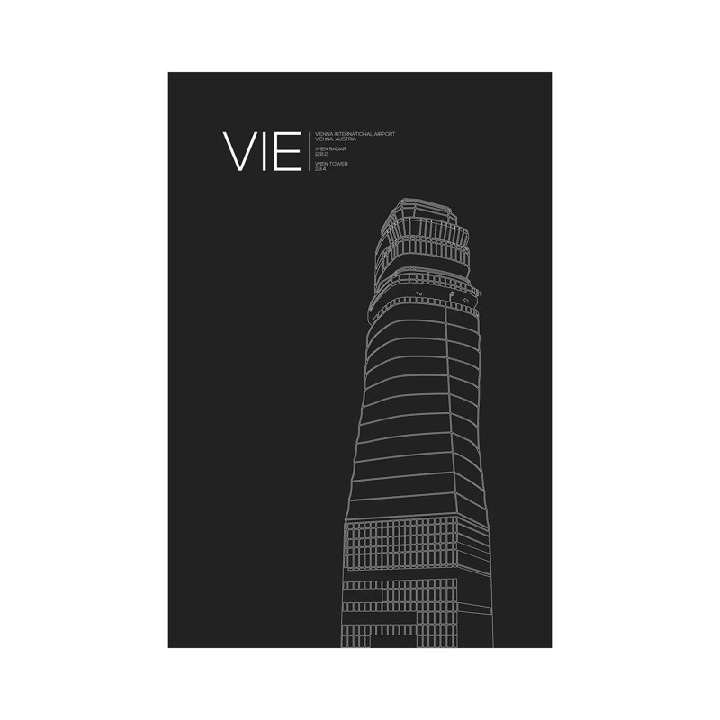 VIE Tower, Vienna International Airport by 08 Left - Wrapped Canvas Gallery-Wrapped Canvas Giclée, 20.32 cm H x 30.48 cm W