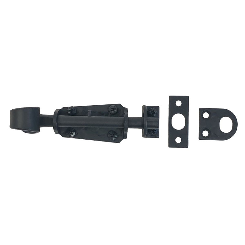 Matte Black Forged Iron Curled Surface Bolt