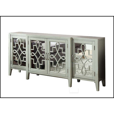 Kacia Antique Gray Finish Console Cabinet