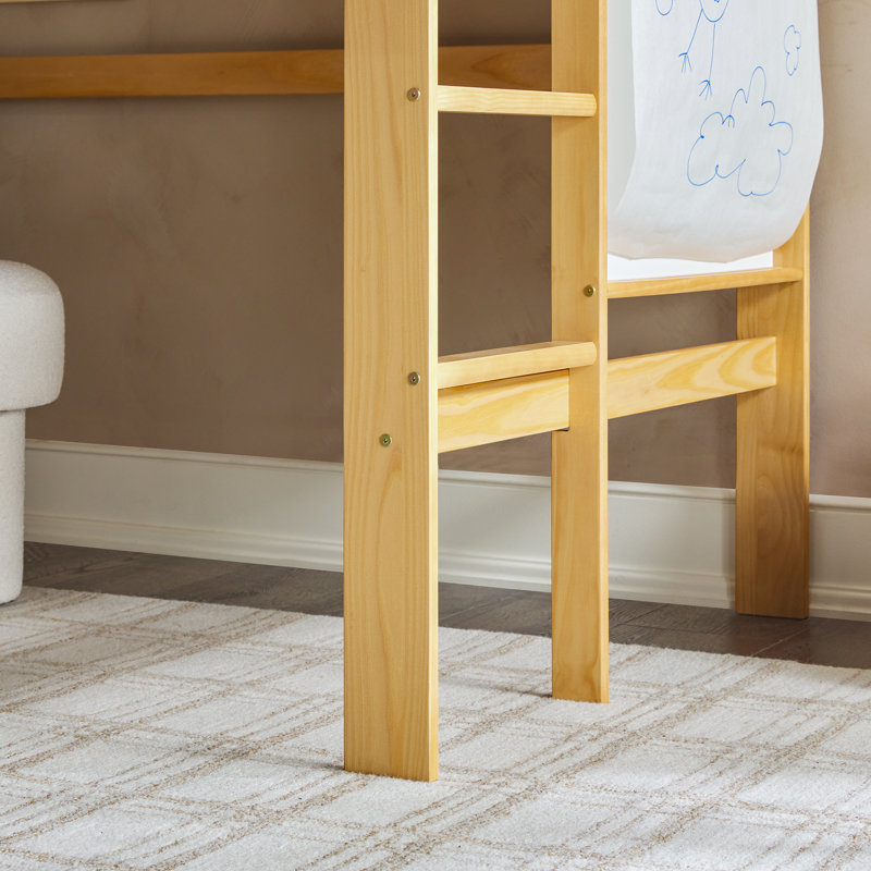 Lit mezzanine simple Arihaan, Pin naturel